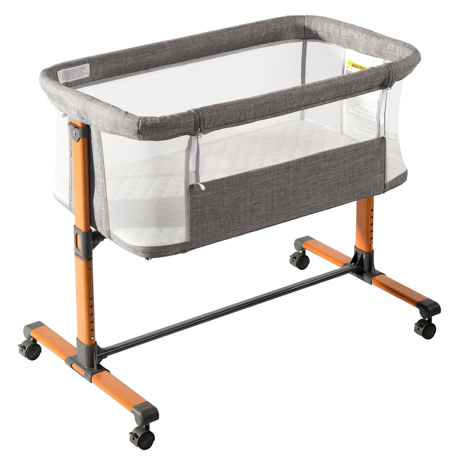 150D Encrypted Cationic Cloth , Grey, Bassinet Bed For Babies