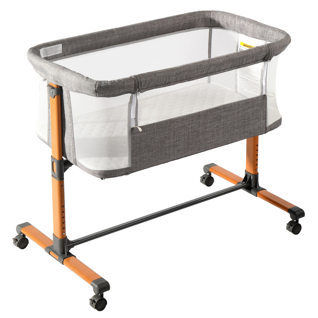 150D Encrypted Cationic Cloth , Grey, Bassinet Bed For Babies